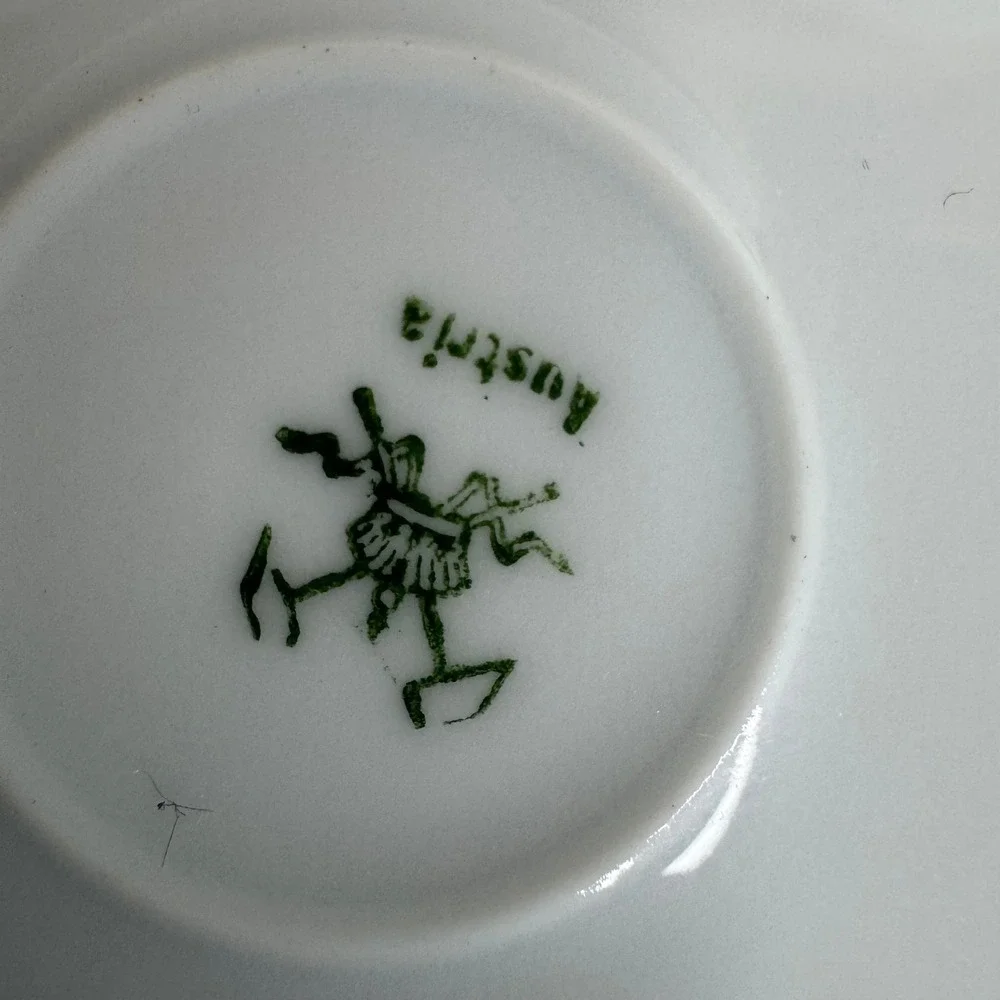 Antique Austria Porcelain Salad‎ Plate Purple Gold Rim 8.5